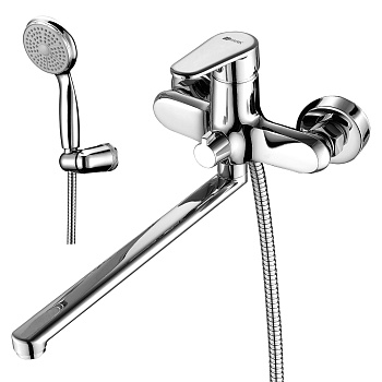 Point Смеситель для ванны, плоск.пов.излив 300мм, р/ОД, хром, LM, LM0351C