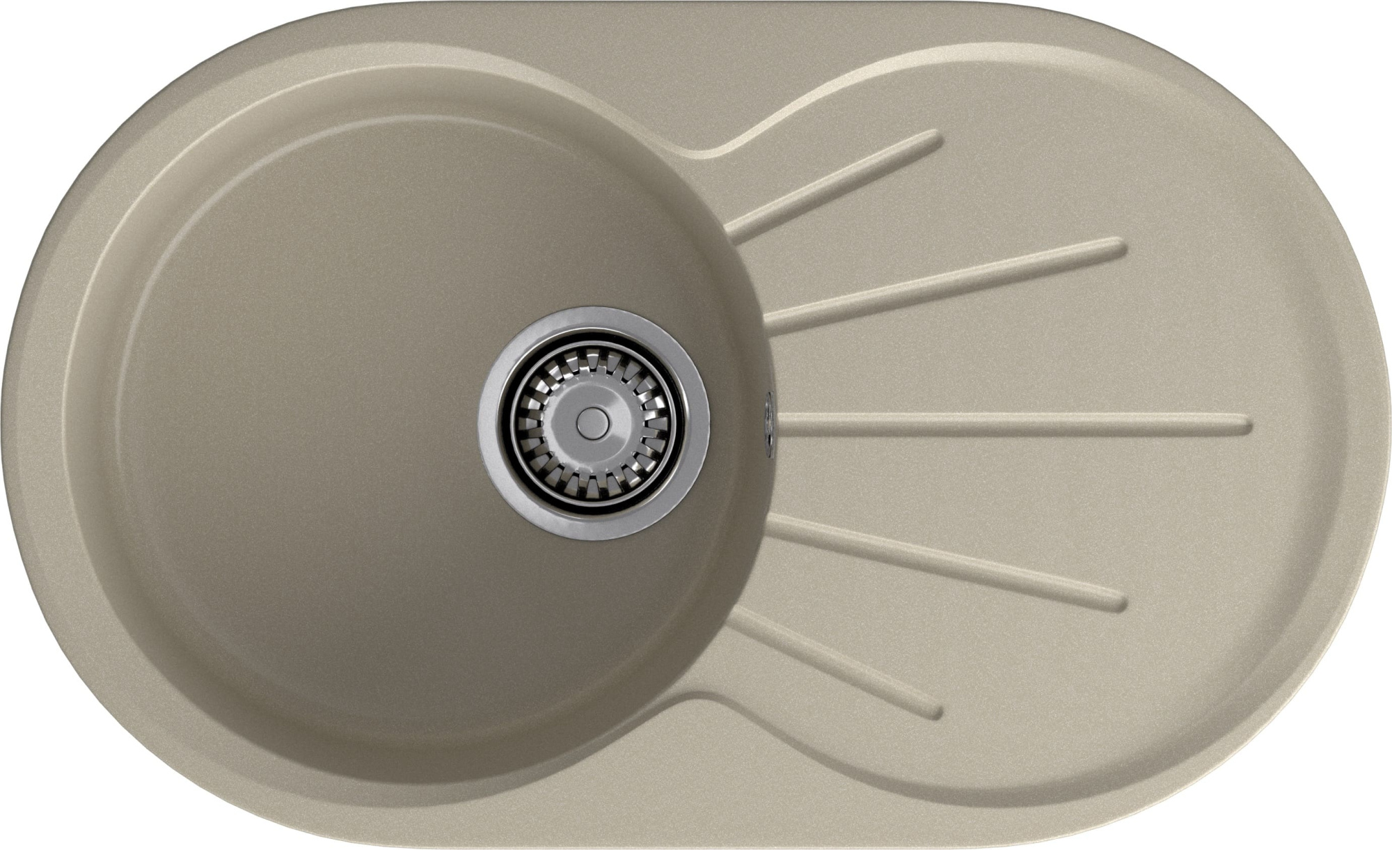 GRANFEST Мойка композит RONDO GF-R--750L  чаша с крылом 750*460мм   топаз арт.GF-