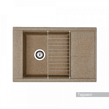Мойка для кухни Делия 78 787x516x218 мм, прямоуг. с крылом, терракот