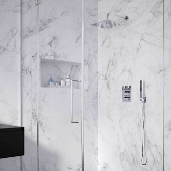 Встраиваемая термостатическая душевая система с тропическим душем и душевым комплектом BLAUTHERM 948