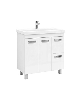 Тумба под раковину VIGO Plaza 2-80 напольная белый (tn.PLA.MIR.80.2D.2Y)