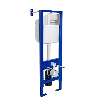 Инсталляция  для скрытого монтажа унитаза АТОМ Line 410 кнопка хром, BERGES