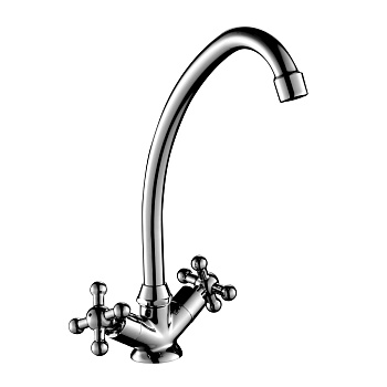 G02 Смеситель для кухни, выс.пов.излив 162мм, р/ДВ, хром, ROS, G02-71