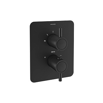 Встраиваемый термостатический смеситель для душа ODISEA 398722SNM матовый черный на 2 выхода