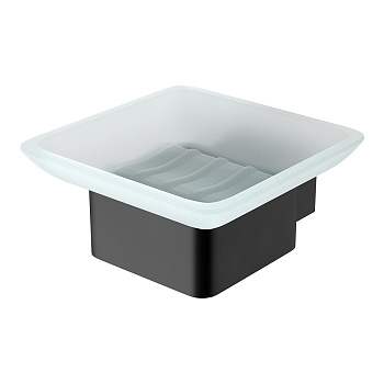 Мыльница SMOOTH LINE с держателем, черный