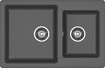 GRANFEST Мойка композит PRACTIK GF-P--780K  2 чаши 780*510 мм графит арт.GF-