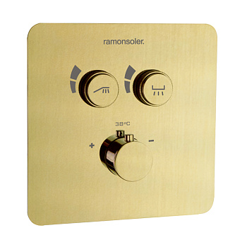 Встраиваемый термостатический смеситель для душа RS SMART 85T201SOC золото брашированное на 2 выхода