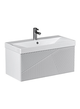 Тумба под раковину VELVEX Edge 800-0-1 (9696) навесная белый глянец