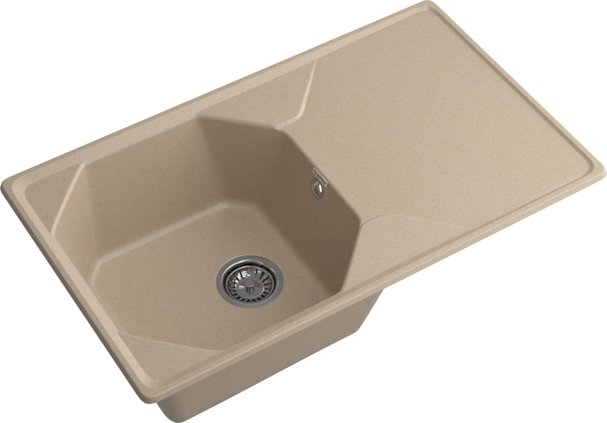 GRANFEST Мойка композит UNIQUE, GF-U-840L, чаш+кр 840*500, песочный