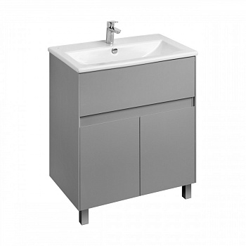 Тумба ФОРЕСТ 75, 1 ящ., 2 дв., туманный серый (под раковину ЭЛИНА 75)