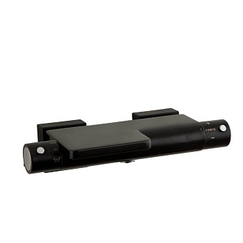 Термостатический смеситель для ванны наружнего монтажа с каскадным изливом AROLA 2639SNM матовый чер