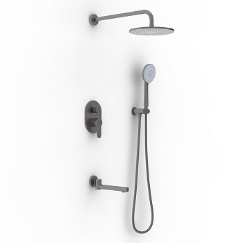 Душевой комплект NARDIS 3R, поворотный излив, оружейная сталь, BERGES