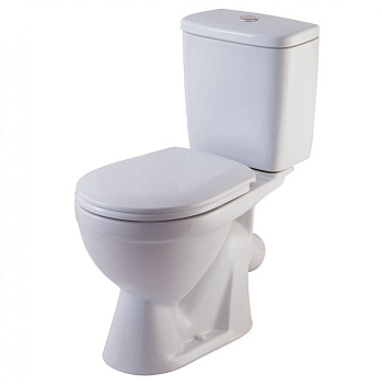 ЛИРА ЛЮКС Унитаз-компакт накл. вып., сид. п/п с сист. soft-close, арм.2-х уровн.(Уклад), белый ROSA