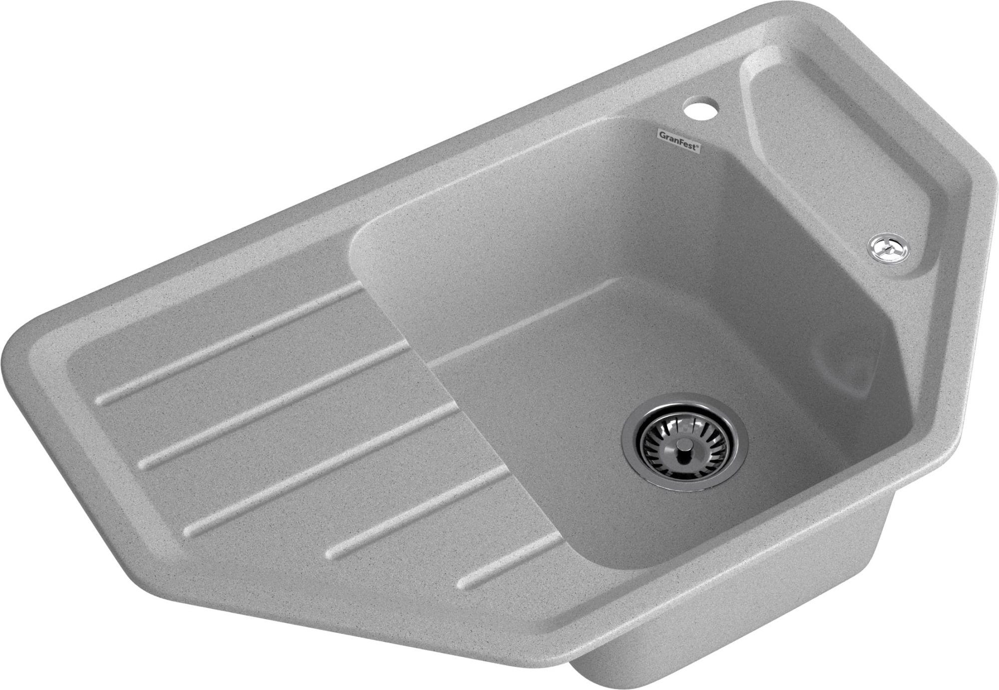 GRANFEST Мойка композит CORNER  GF-C--800E угловая 800*500мм  серый  арт.GF-