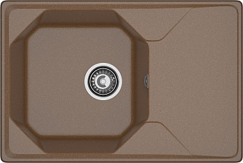 GRANFEST Мойка композит UNIQUE, GF-U-740L, чаш+кр 740*500, терракот
