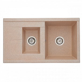Мойка для кухни  Делия 87 870x510x218 мм, прямоуг. с крылом и доп. чашей, песочный