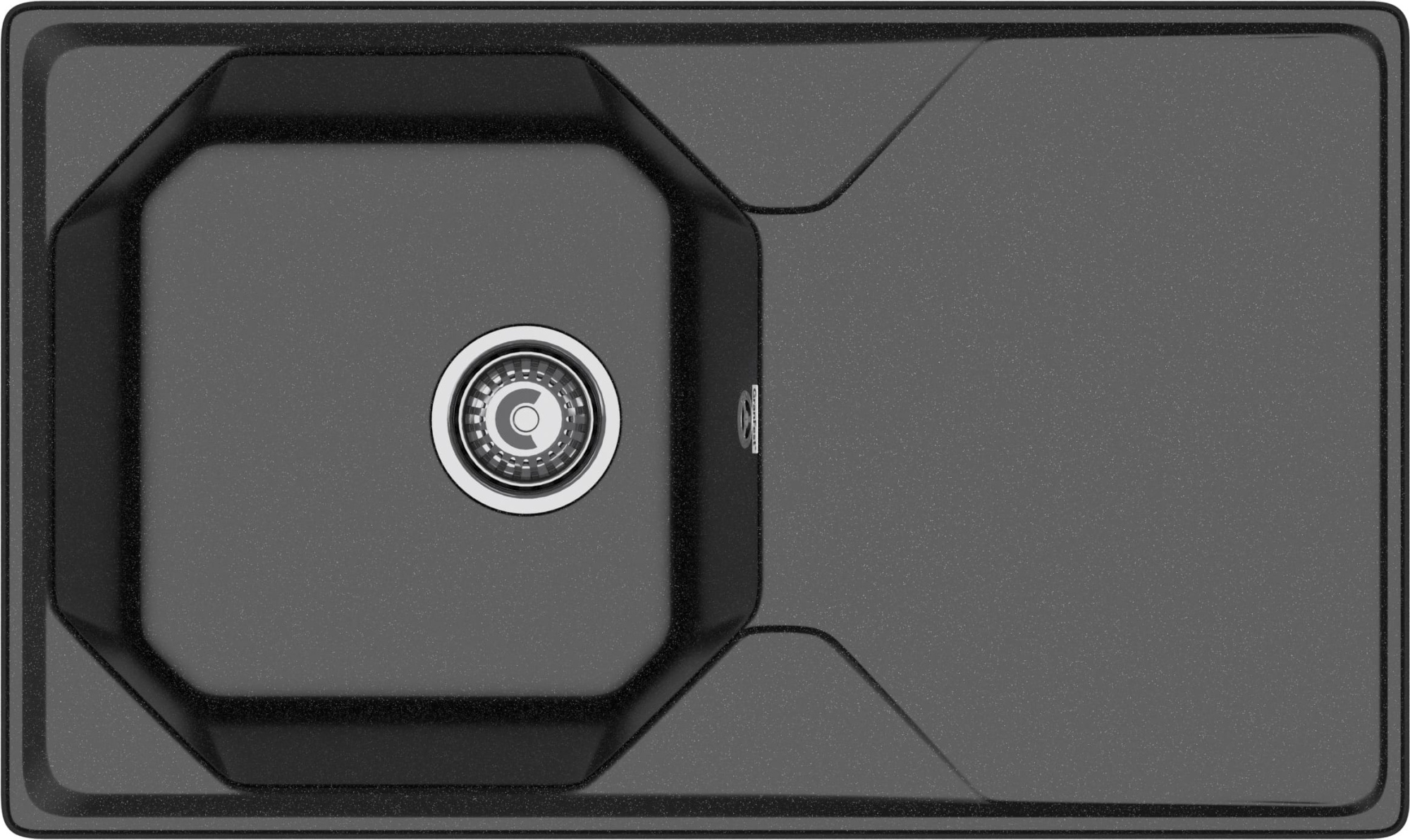 GRANFEST Мойка композит UNIQUE, GF-U-840L, чаш+кр 840*500, черный