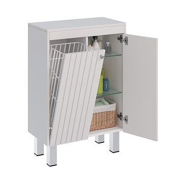 Шкаф Lemark ROMANCE 60 см подвесной/напольный, с откидной корзиной для белья, цвет корпуса, фасада: 