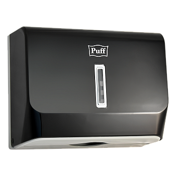 Диспенсер бумажных полотенец Puff-5130Bl, черный, с замком, ABS-пластик