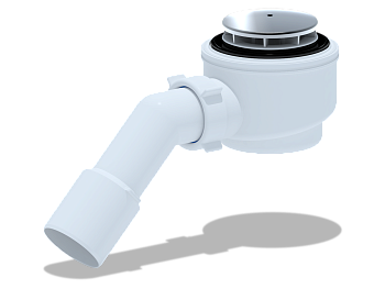 Сифон для душевого поддона АНИ Пласт E411C 1 1/2 дюйма 50 с переходной трубой 45° 40/50 хром