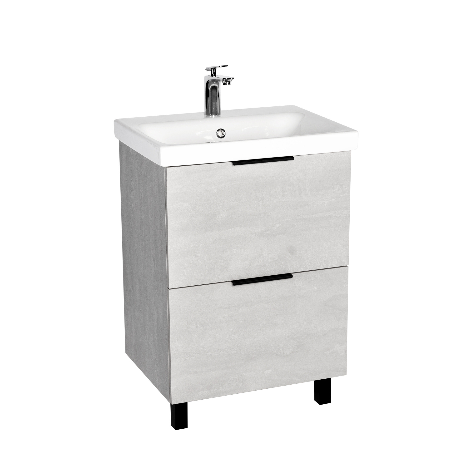 Тумба под раковину VIANT БЕРЛИН 60 напольная цемент (VBER60MDC-T2Y)