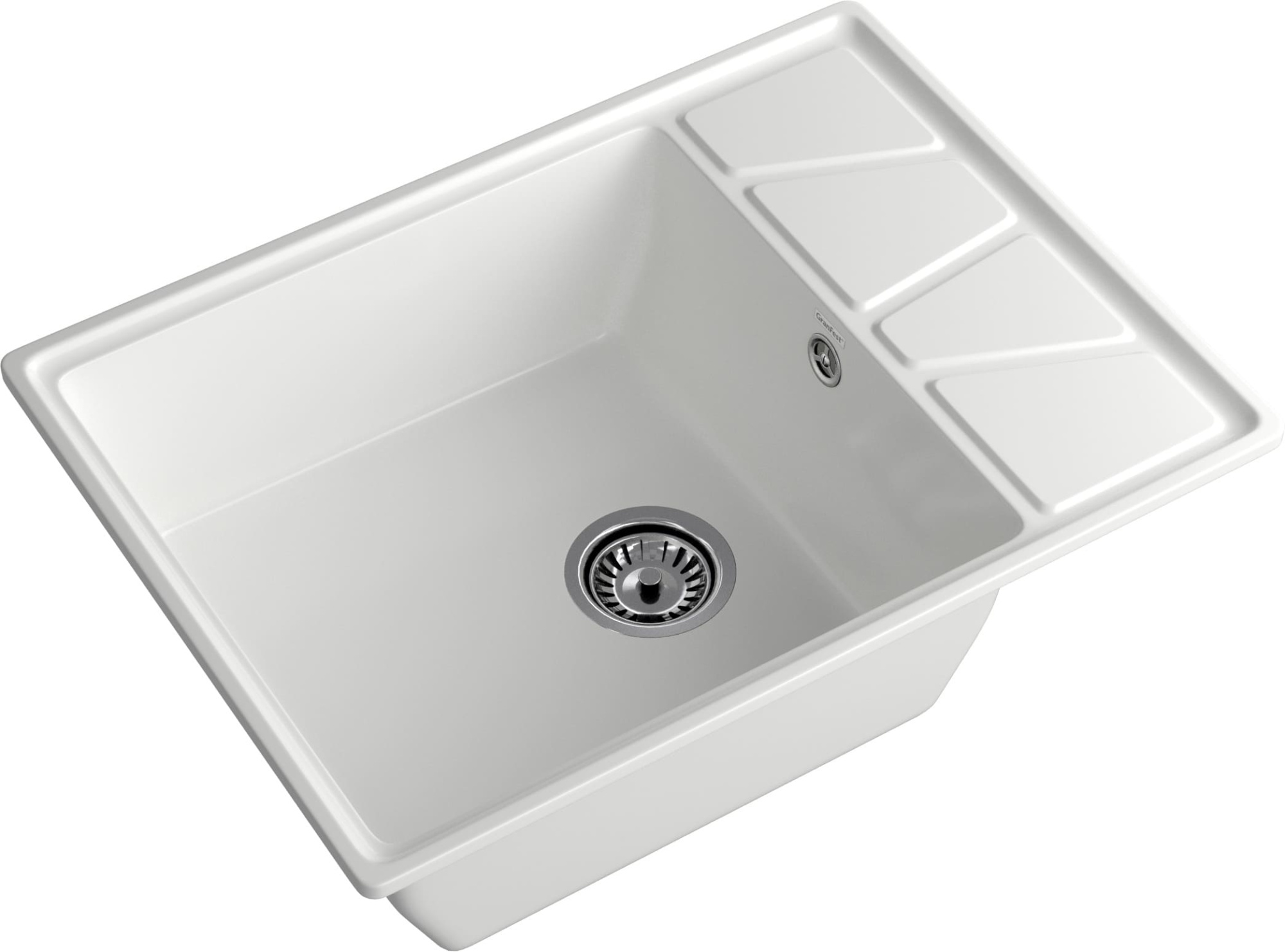 GRANFEST Мойка композит VERTEX, GF-V-680L, чаш+кр 680*500, иней