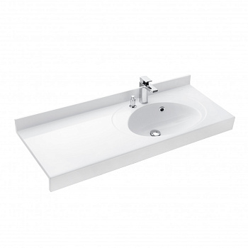 Раковина ОТЕЛЬ 3/1200, правая с навесами и диспенсором