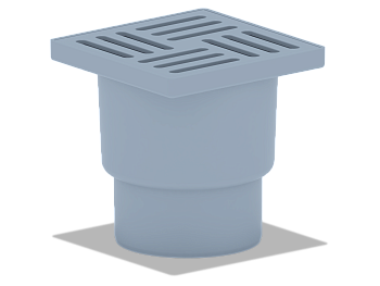 Трап сухой, вертикальный выпуск 110 н/рег. с решеткой из пластика 150х150 , ANI PLAST