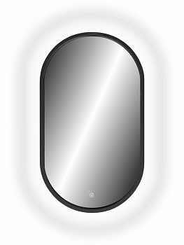 Зеркало Prime Black Led 450x800 с сенсором, холодная подстветка, рама МДФ