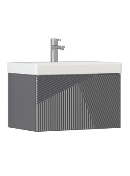 Тумба под раковину VELVEX Edge 600-0-1 (9696) навесная графит