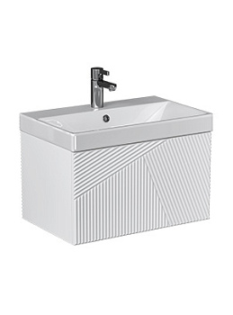 Тумба под раковину VELVEX Edge 600-0-1 (9696) навесная белый глянец