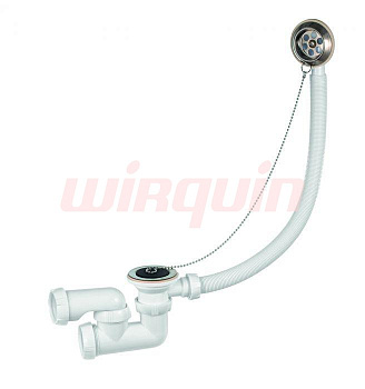 Слив-перелив с сифоном Перископ  1 1/2 х 40 мм регулируемый с пробкой.WIRQUIN