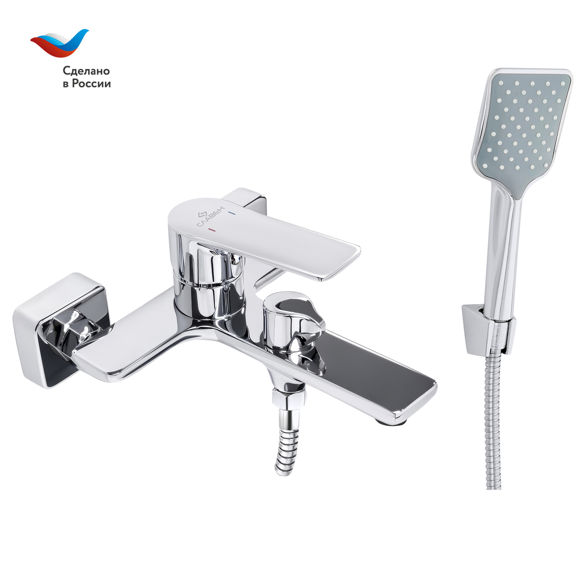 Смеситель для ванны СЛАВЕН Коттедж СЛ-ОД-Н33 с коротким литым изливом, хром