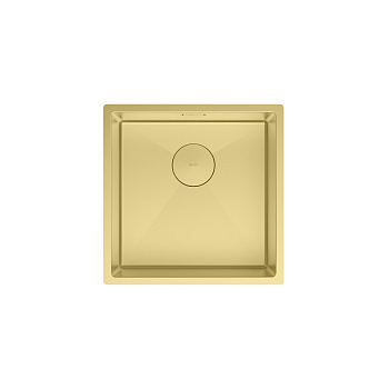 Кухонная мойка Lemark OLANGA 440 прямоугольная из нержавеющей стали цвет, Светлое золото