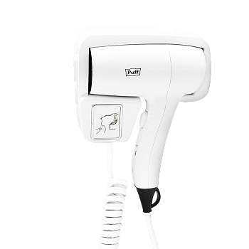 Фен для волос настенный PUFF-1201 белый, 1,2 кВТ (1405.006)