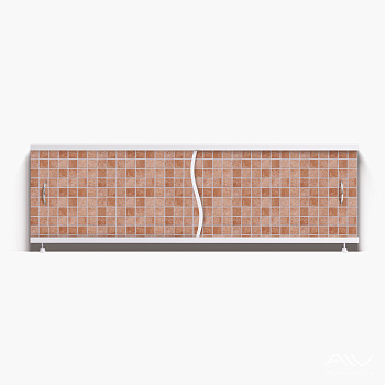 ПРЕМЬЕР Экран для ванны 150 см, полистирол,(коричневая плитка-047), ALAVANN