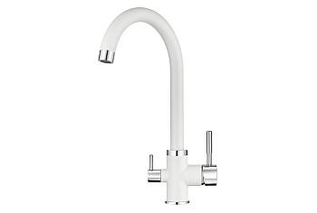 2168, АРКТИК Смеситель для кухни однорыч., с подкл. для питьевой воды, бел., GRANULA