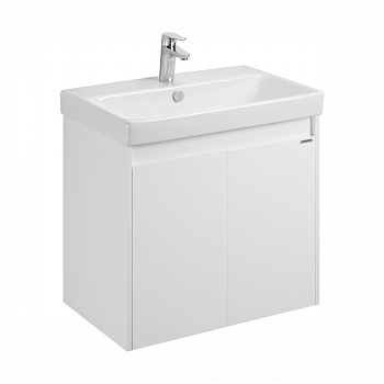 Тумба СКАНДИ DOORS 70, универс., 2 дв., белый глянец/белый матовый (под раковину АДРИАНА 70)