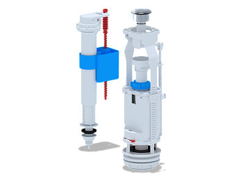 Набор с ниж. подв.3/8 пластик,     кнопка хром, ANI PLAST